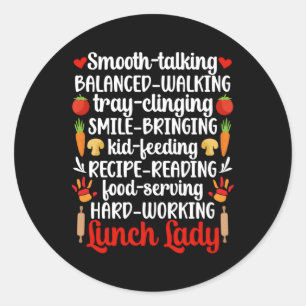 Sticker Rond Lunch Lady Appréciation School Cafeteria Travaille
