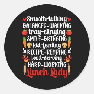 Sticker Rond Lunch Lady Appréciation School Cafeteria Travaille