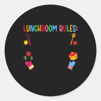 Sticker Rond Lunchroom Rules Lunch Lady School Cafeteria Worker