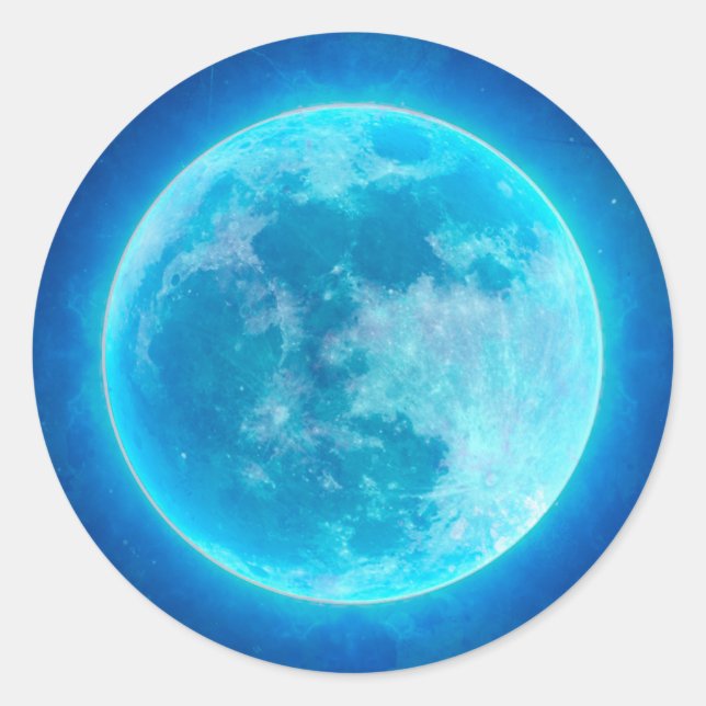 Sticker Rond Lune bleue (Devant)