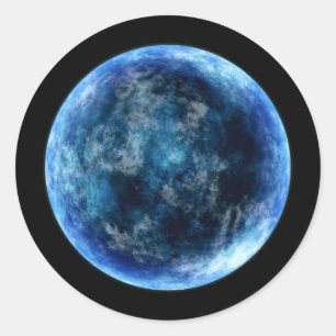 Sticker Rond lune bleue