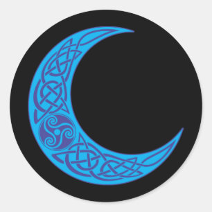 Sticker Rond Lune bleue celtique