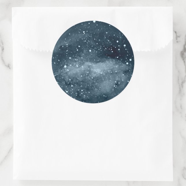 Sticker Rond Lune céleste | Enveloppe de nuit ciel sceau autoco (Sac)