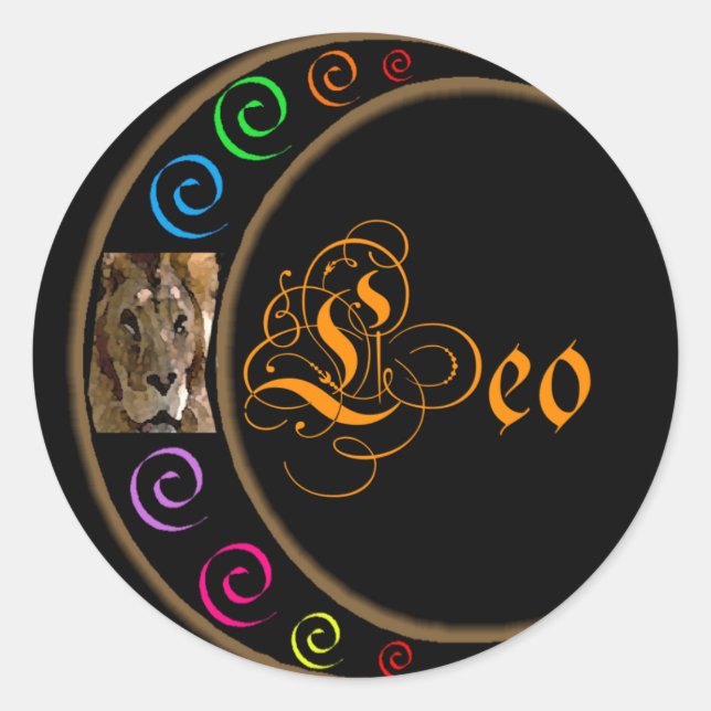Sticker Rond Lune Celestrial Leo (Devant)