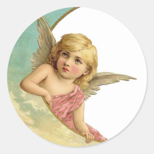 Sticker Rond Lune d'ange