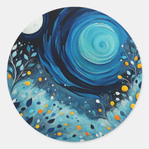 Sticker Rond Lune Dans Le Jardin 804