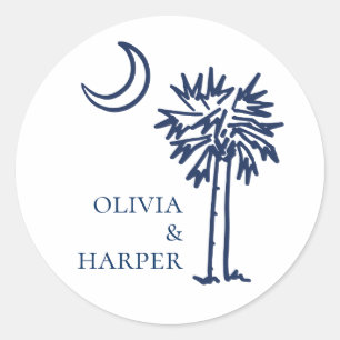 Sticker Rond Lune de croissant de Palmetto