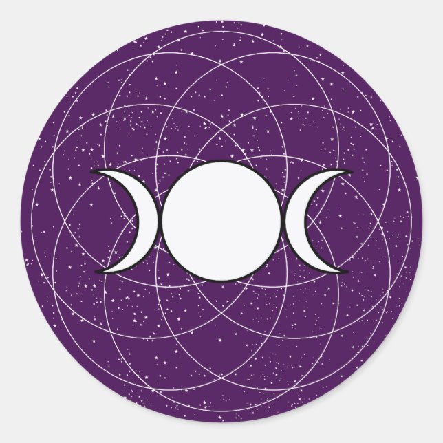 Sticker Rond Lune de déesse triple (Devant)