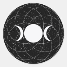 Lune de déesse triple sur noir