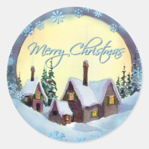 Sticker Rond LUNE de JOYEUX NOËL par SHARON SHARPE