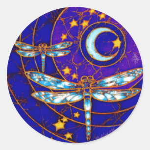 Sticker Rond lune de libellules