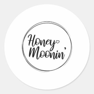 Sticker Rond Lune de miel Couple Mariage Lune de miel Mariées S