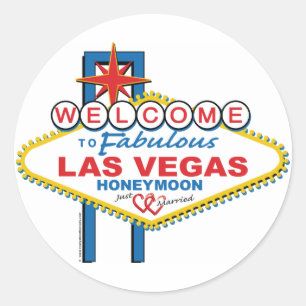 Sticker Rond Lune de miel de Las Vegas