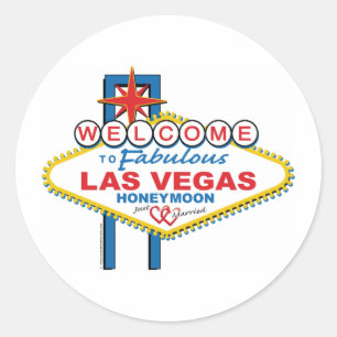 Sticker Rond Lune de miel de Las Vegas