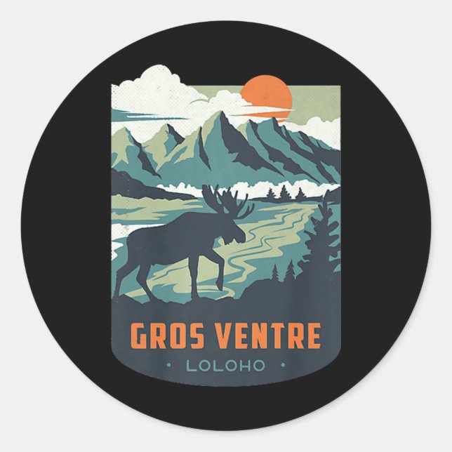 Sticker Rond Lune de miel longue LOLOHO Gros Ventre Wilderness (Devant)