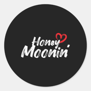 Sticker Rond Lune de miel - Mariée Marié Couple Amour Mariage N