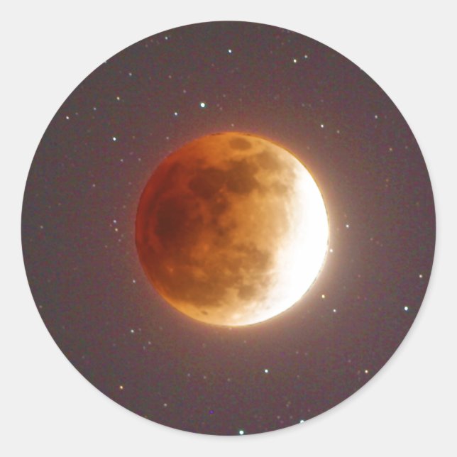 Sticker Rond Lune de sang lunaire Eclipse (Devant)