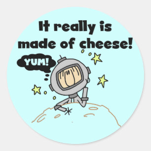 Sticker Rond Lune des T-shirts et des cadeaux de fromage