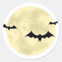 Lune d'Halloween et chauves-souris