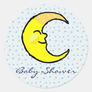 Sticker Rond Lune et étoiles