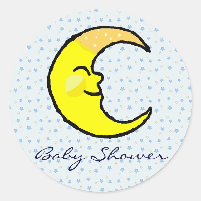 Sticker Rond Lune et étoiles (Devant)