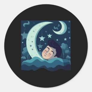 Sticker Rond Lune et sommeil