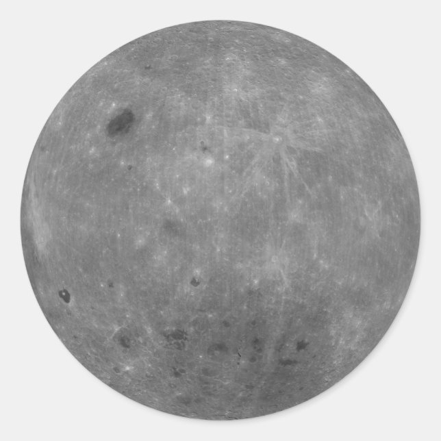 Sticker Rond Lune Far Côté Lunaire Reconnaissance Orbiter Carte (Devant)