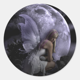 Sticker Rond Lune Légère Fée