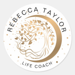 Sticker Rond lune moderne yoga mode vie coach arbre de vie