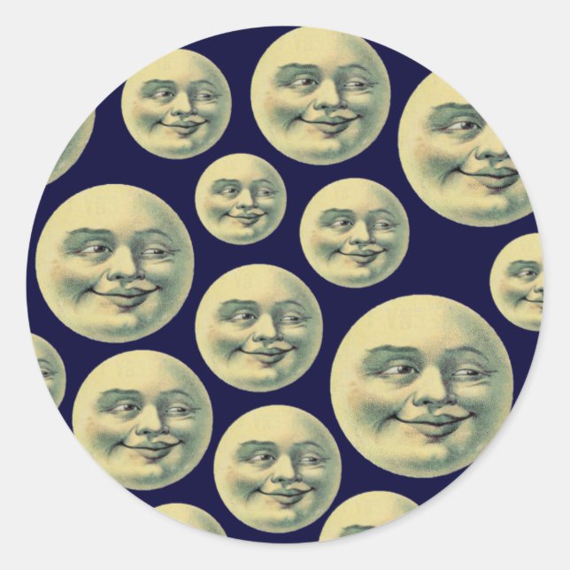 Sticker Rond Lunes vintages (Devant)