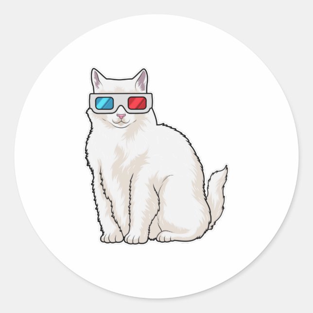 Sticker Rond Lunettes de chat (Devant)