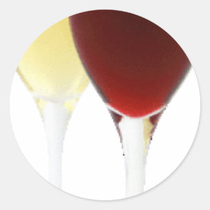 Sticker Rond Lunettes de fête Boire du vin Consommation d'alcoo