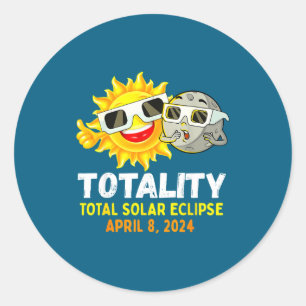 Sticker Rond Lunettes de l'éclipse solaire totale Soleil