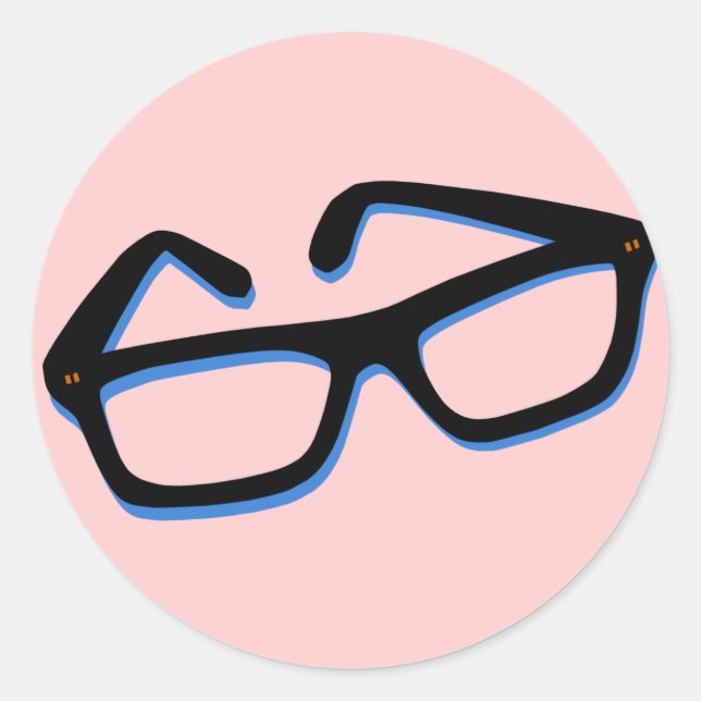 Sticker Rond Lunettes de nerd cool (Devant)