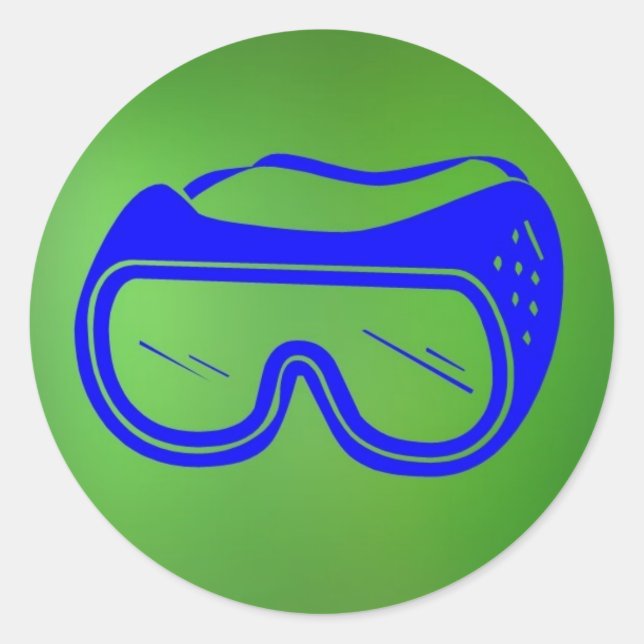 Sticker Rond Lunettes de sécurité ©AH2010 (Devant)