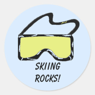 Sticker Rond Lunettes de Ski