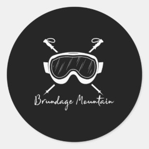 Sticker Rond Lunettes de ski de montagne Brundage Idaho Skieur