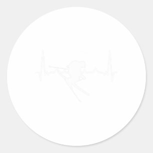 Sticker Rond Lunettes de ski snowboard battement de cœur Ski Mo