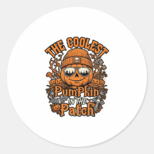 Sticker Rond Lunettes de soleil casquette Halloween Patch citro