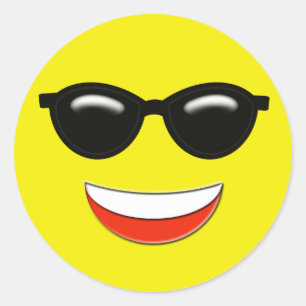 Sticker Rond Lunettes de soleil Emoji