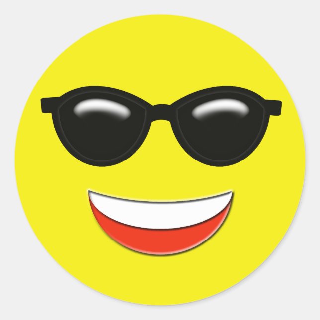 Sticker Rond Lunettes de soleil Emoji (Devant)