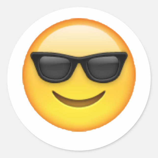 Sticker Rond Lunettes de soleil - Emoji (Devant)