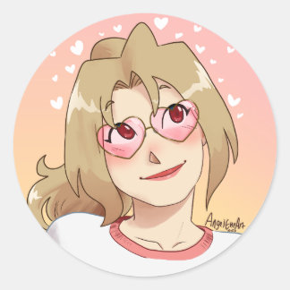 Sticker Rond Lunettes de soleil en forme de coeur BF Amber