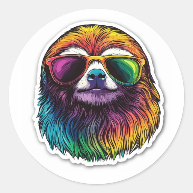 Sticker Rond LUNETTES DE SOLEIL LGBTQ+ cool (Devant)
