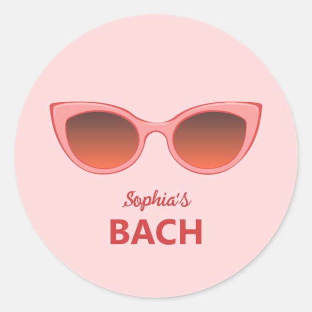 Sticker Rond Lunettes de soleil Pink Sunnies, œil de chat, nuan (Devant)