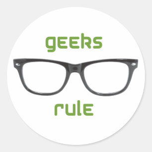 Sticker Rond Lunettes de vue geeks