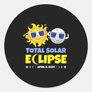 Sticker Rond Lunettes d'éclipse solaire totale Soleil