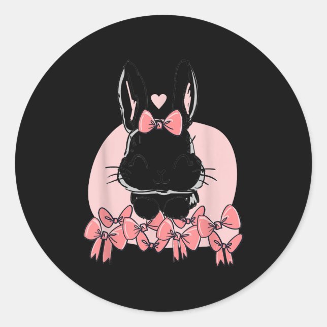 Sticker Rond Lunettes Empreinte de léopard Visage Lapin Mignonn (Devant)