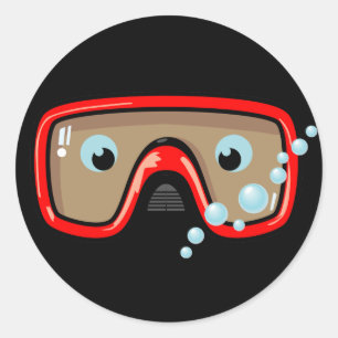 Sticker Rond Lunettes rouges