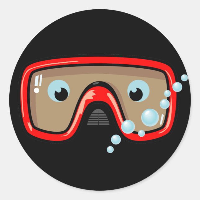 Sticker Rond Lunettes rouges (Devant)